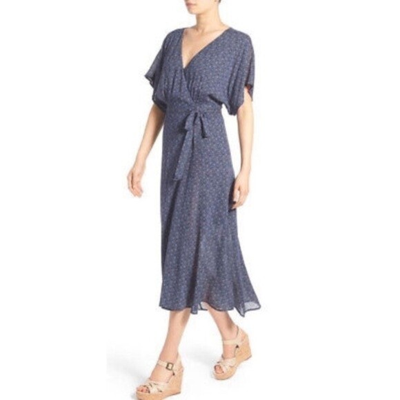Sanctuary Mischa Midi Wrap Dress in Indigo Mandala, Medium - Picture 3 of 15